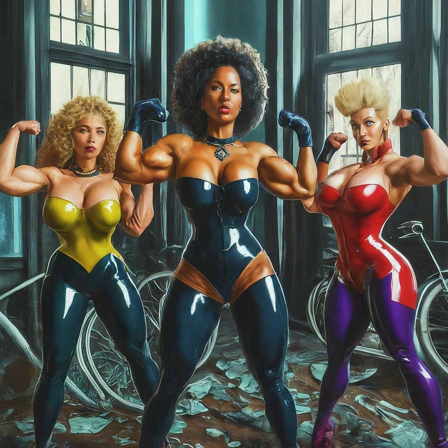 Muscle Goddess Female Bodybuilder, A.I. Art by Mister Squeezable