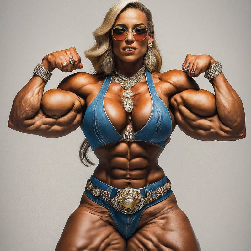 Muscle Goddess Female Bodybuilder, A.I. Art by Mister Squeezable