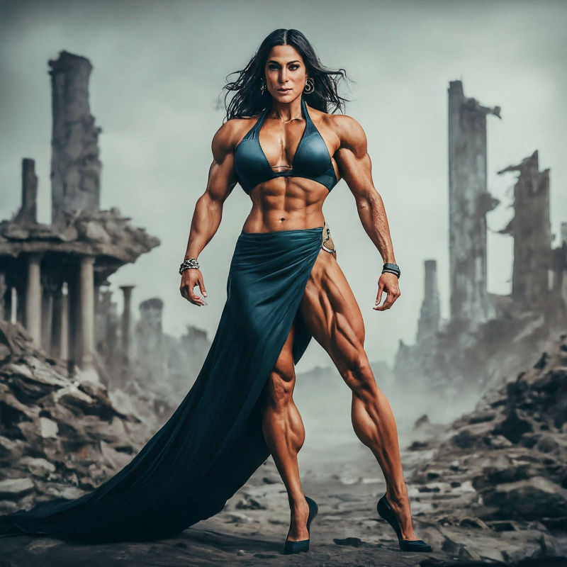 Muscle Goddess Female Bodybuilder, A.I. Art by Mister Squeezable
