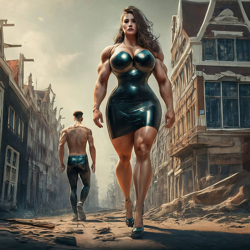 Muscle Goddess Female Bodybuilder, A.I. Art by Mister Squeezable