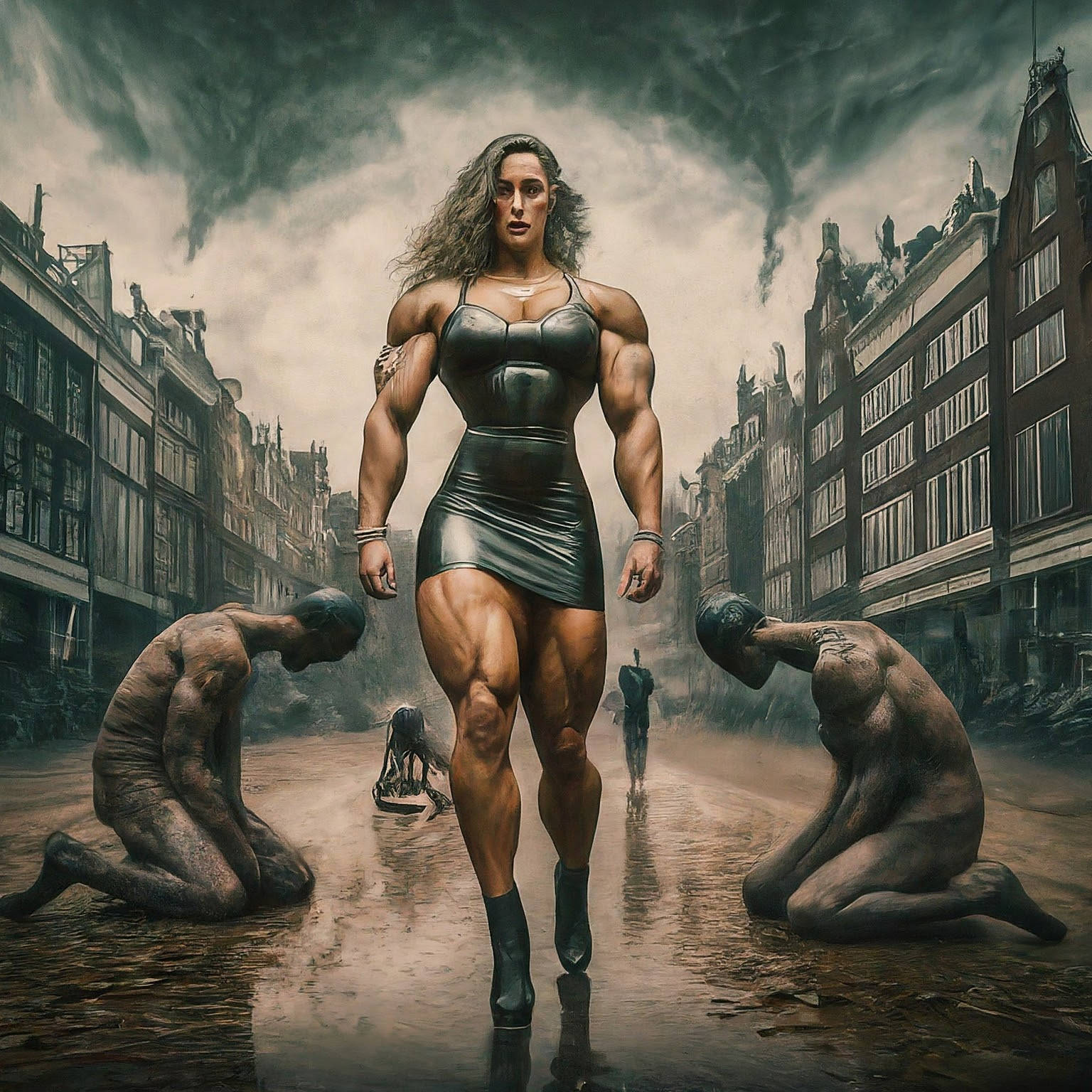 Muscle Goddess Female Bodybuilder, A.I. Art by Mister Squeezable